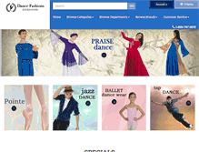 Tablet Screenshot of dancefashions.com